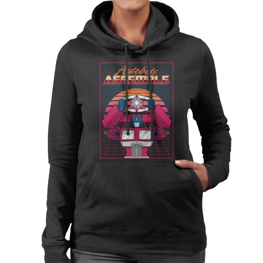 Transformers Autobots Assemble Retrowave Women's Hooded Sweatshirt-ALL + EVERY