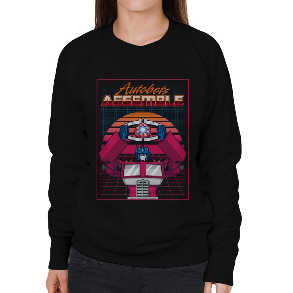 Transformers Autobots Assemble Retrowave Women's Sweatshirt-ALL + EVERY