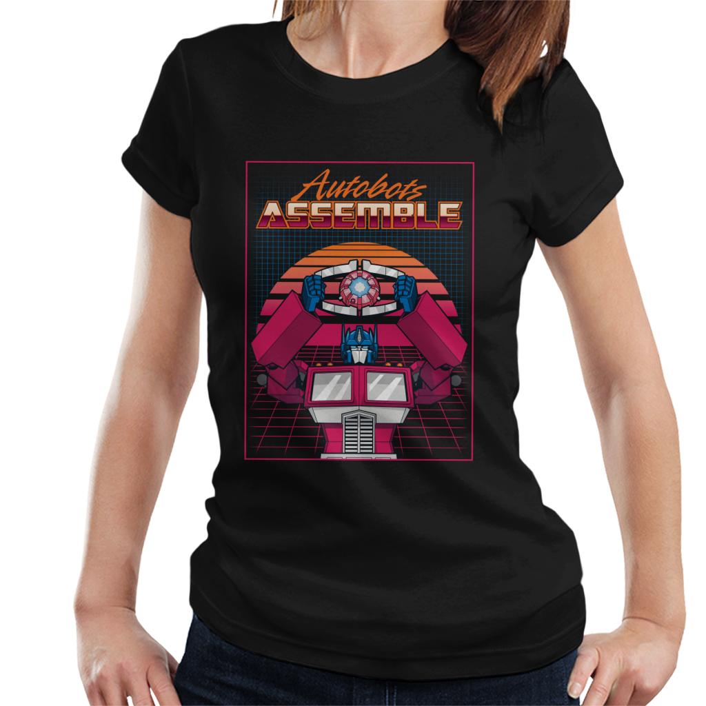 Transformers Autobots Assemble Retrowave Women's T-Shirt-ALL + EVERY