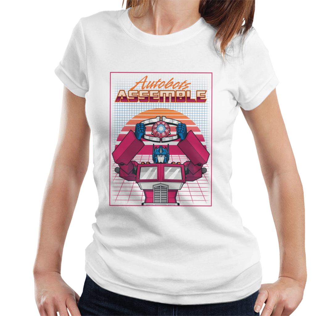 Transformers Autobots Assemble Retrowave Women's T-Shirt-ALL + EVERY