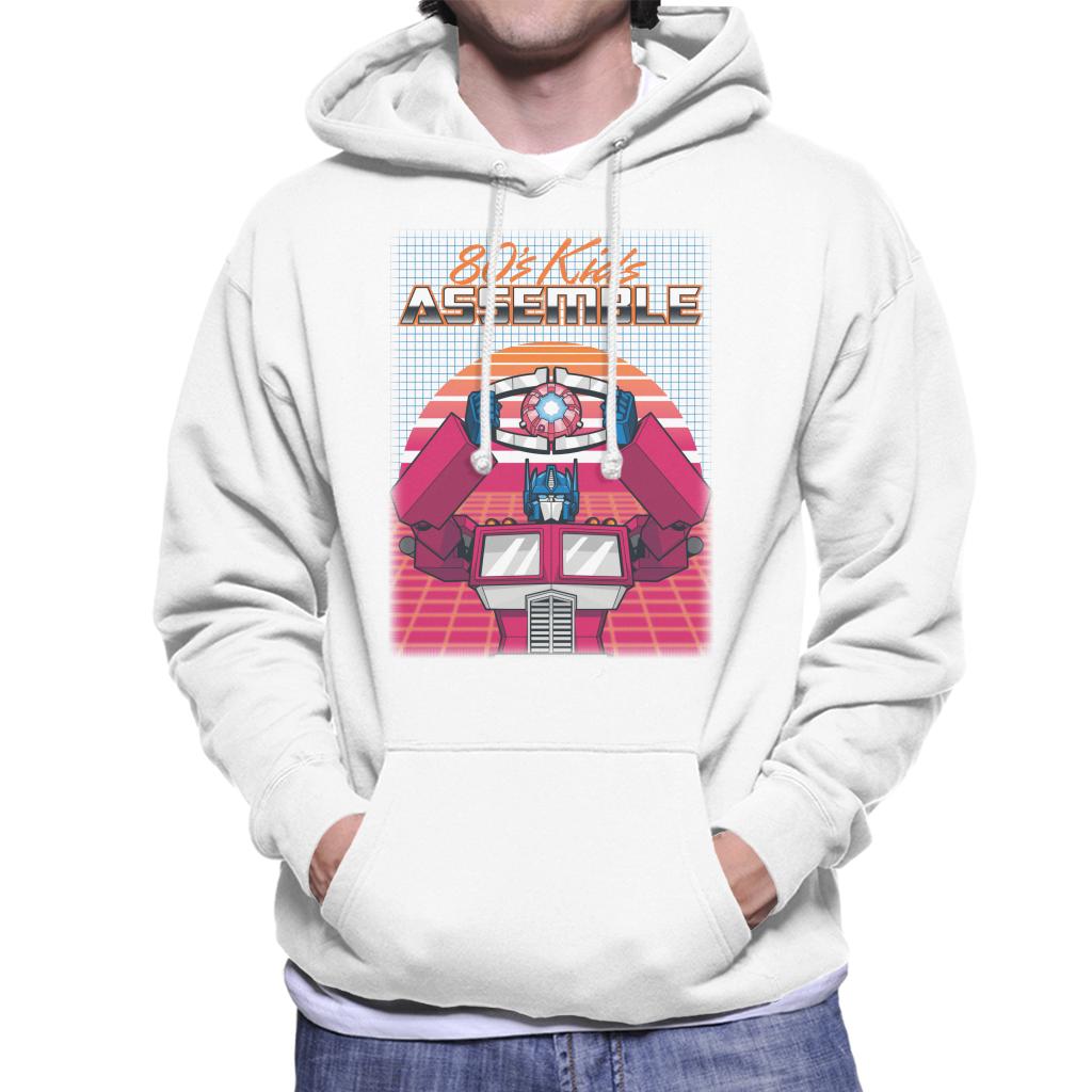 Transformers 80s Kids Assemble Retrowave Men's Hooded Sweatshirt-ALL + EVERY