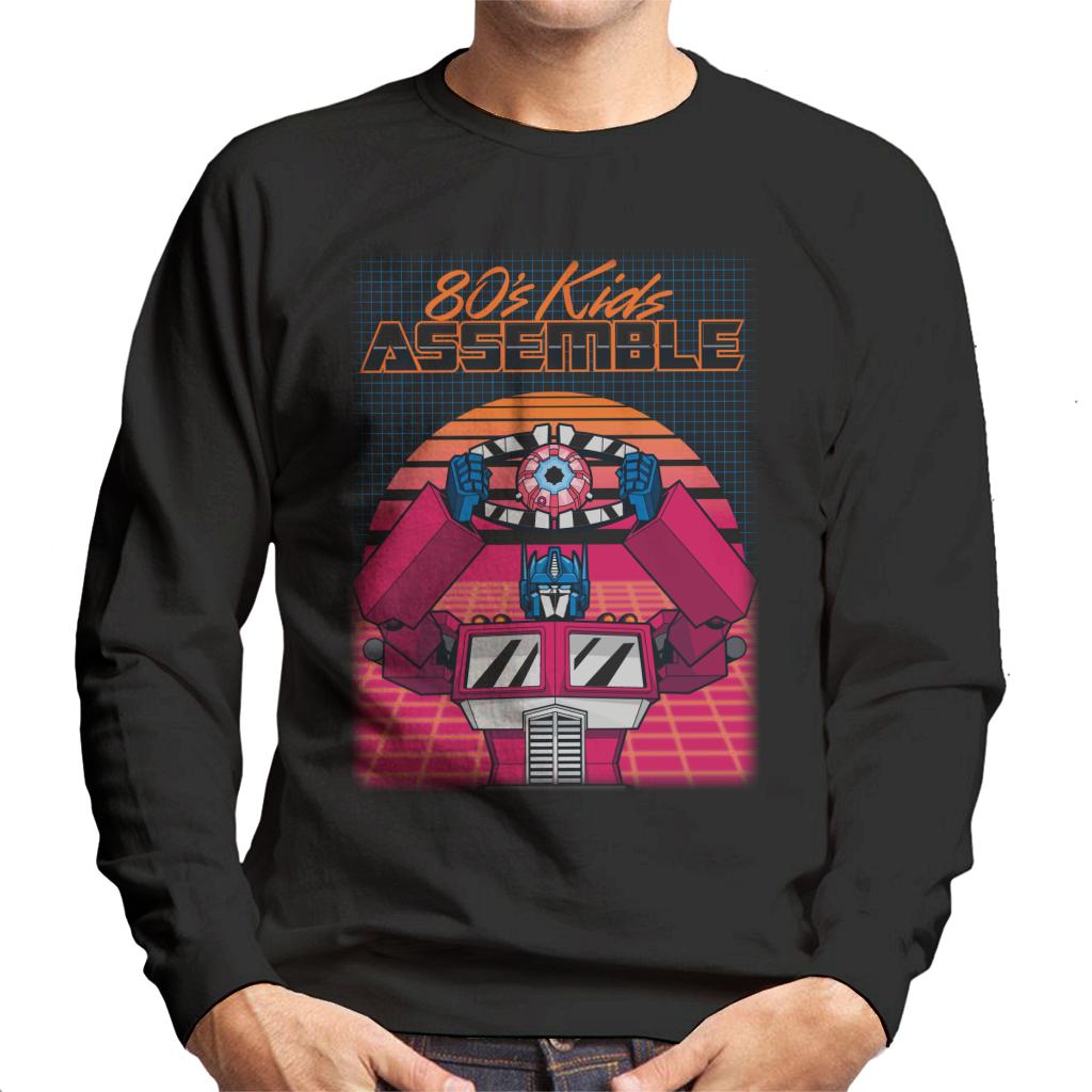 Transformers 80s Kids Assemble Retrowave Men's Sweatshirt-ALL + EVERY