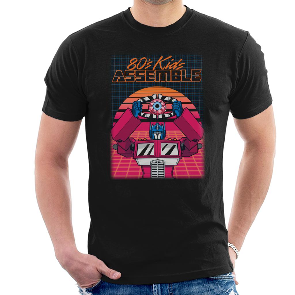 Transformers 80s Kids Assemble Retrowave Men's T-Shirt-ALL + EVERY