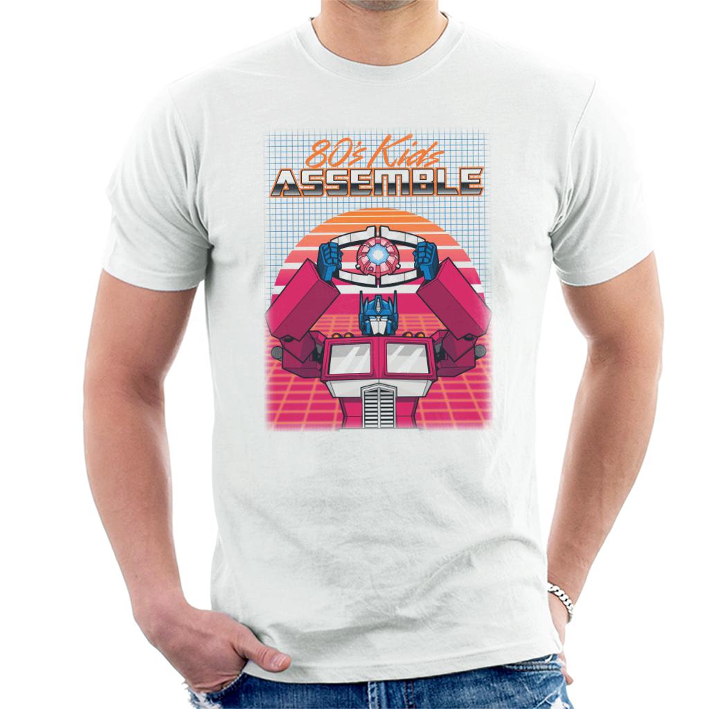 Transformers 80s Kids Assemble Retrowave Men's T-Shirt-ALL + EVERY