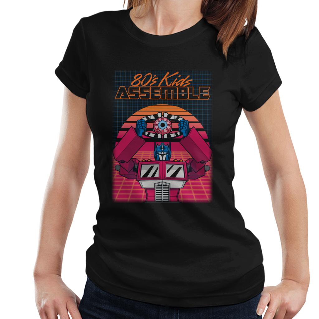 Transformers 80s Kids Assemble Retrowave Women's T-Shirt-ALL + EVERY