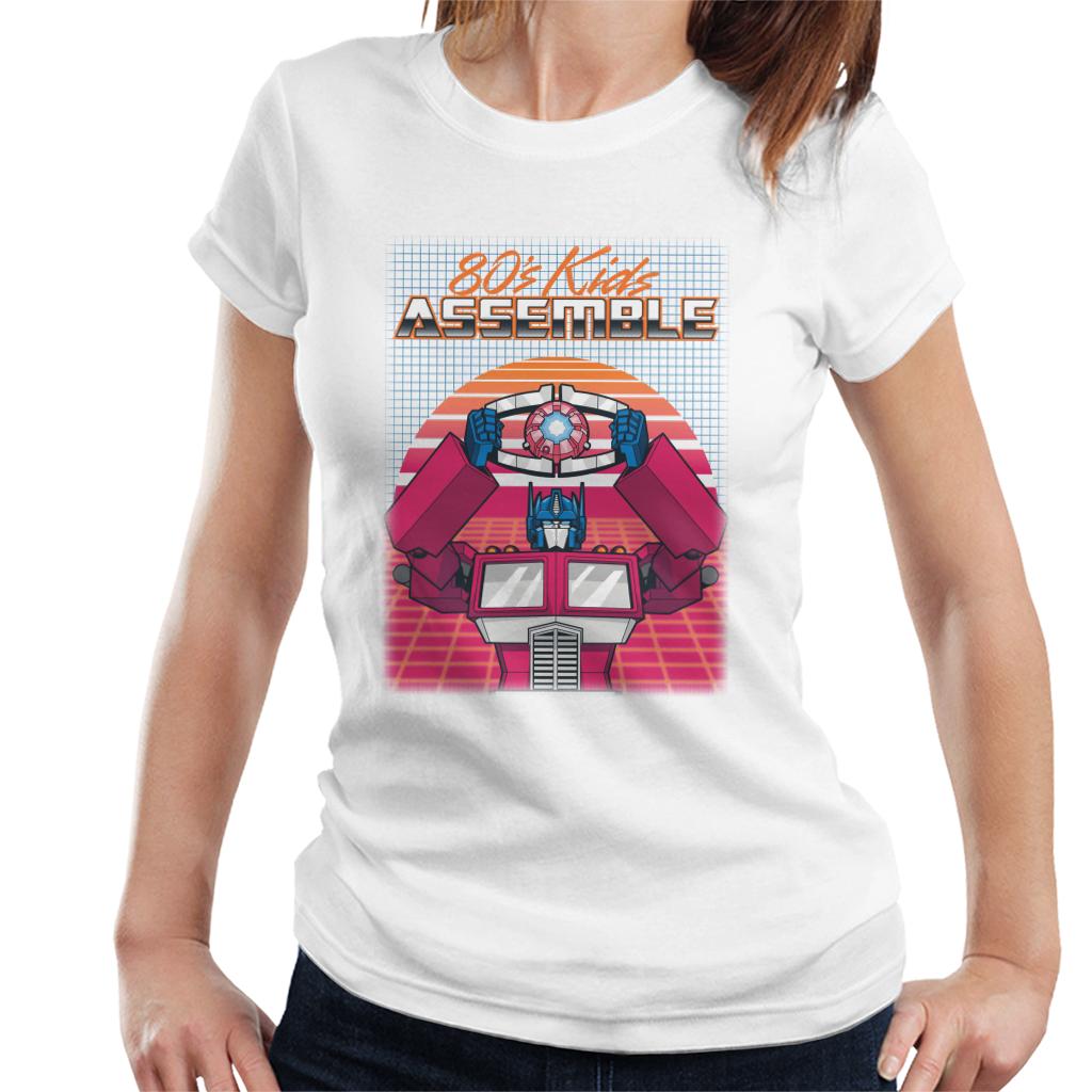 Transformers 80s Kids Assemble Retrowave Women's T-Shirt-ALL + EVERY