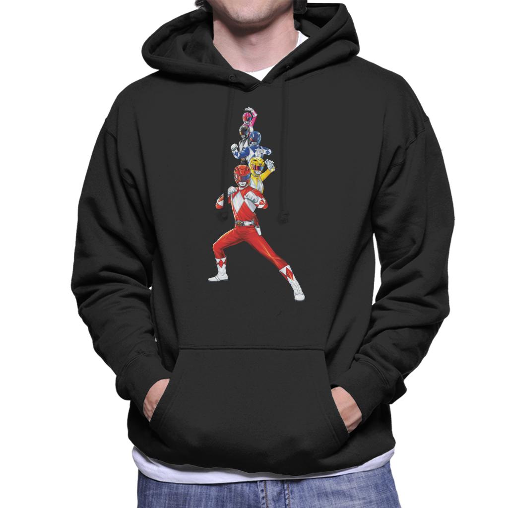 Power Rangers Action Line Up Men's Hooded Sweatshirt-ALL + EVERY