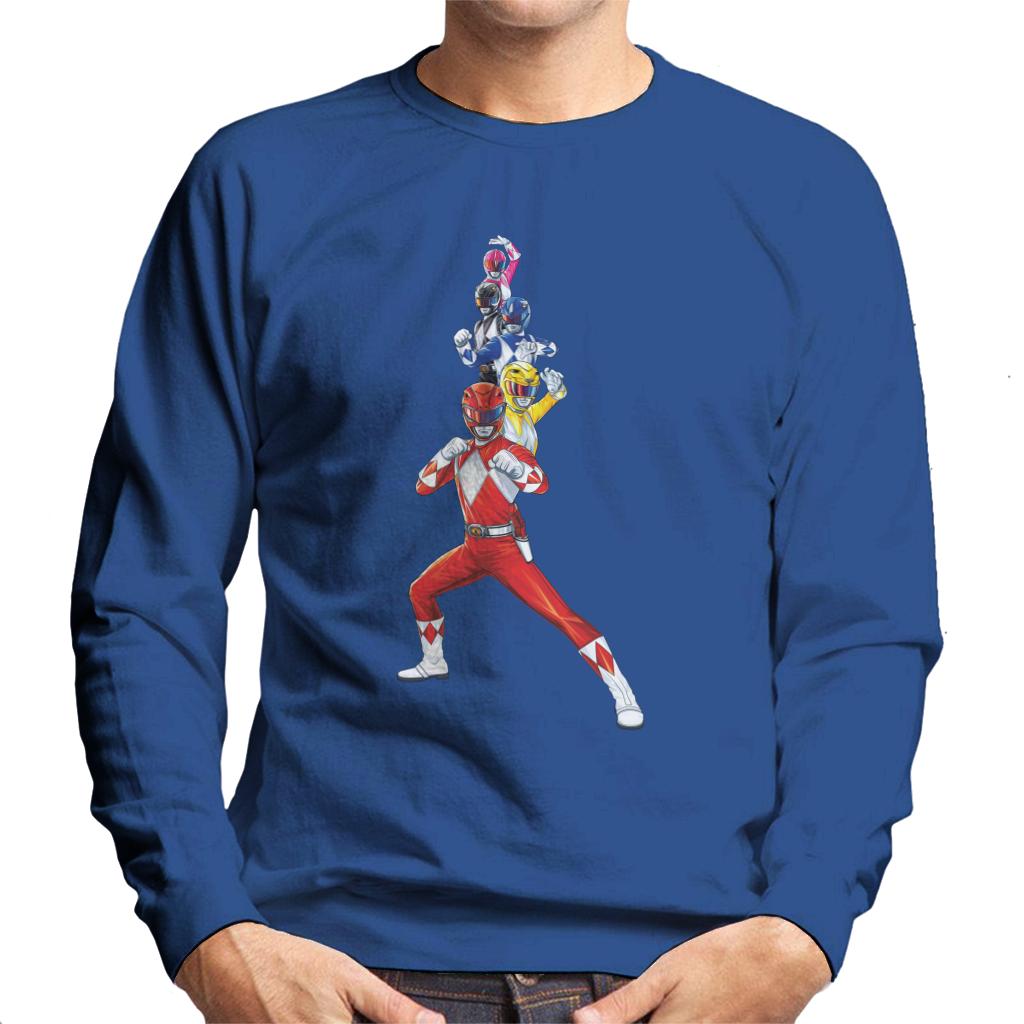 Power Rangers Action Line Up Men's Sweatshirt-ALL + EVERY