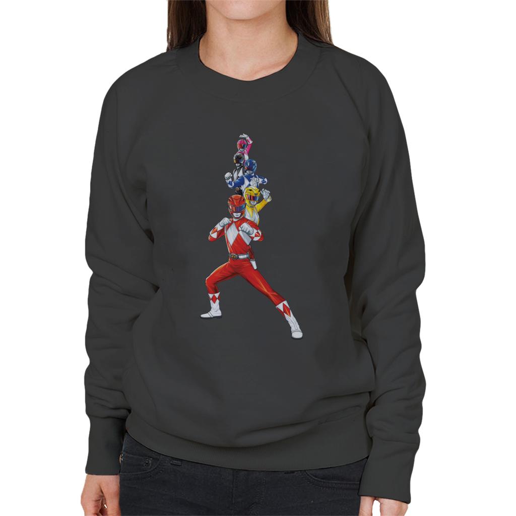 Power Rangers Action Line Up Women's Sweatshirt-ALL + EVERY