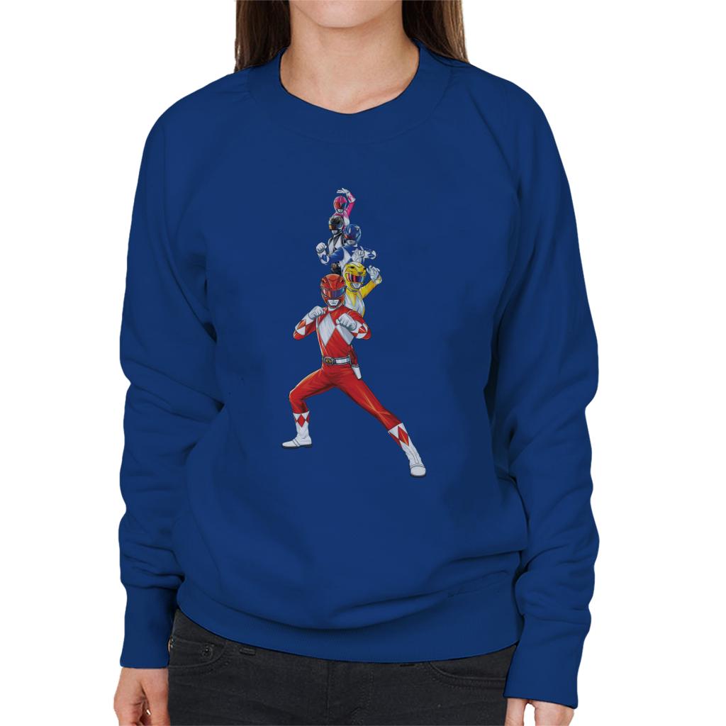 Power Rangers Action Line Up Women's Sweatshirt-ALL + EVERY