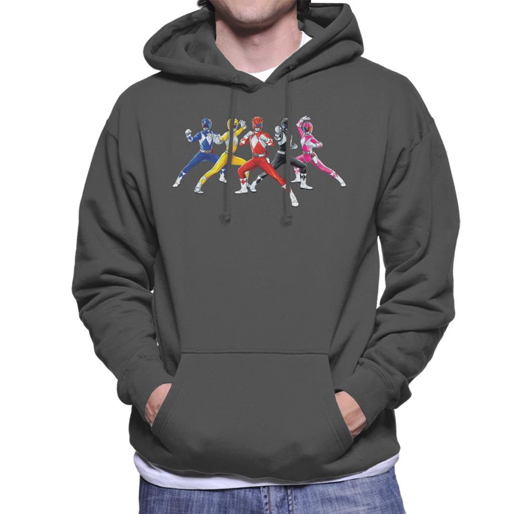 Power Rangers Fighting Pose Men's Hooded Sweatshirt-ALL + EVERY