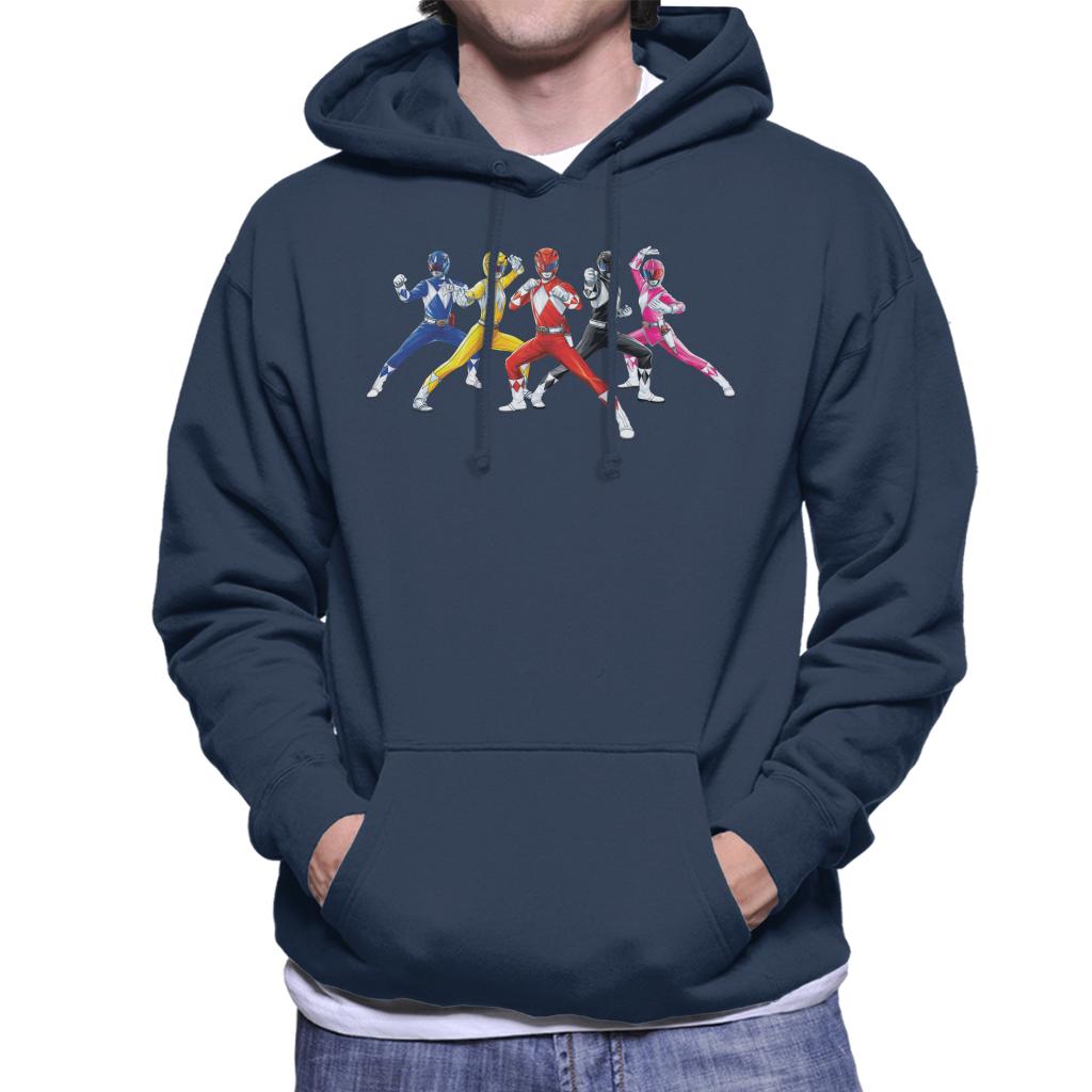 Power Rangers Fighting Pose Men's Hooded Sweatshirt-ALL + EVERY