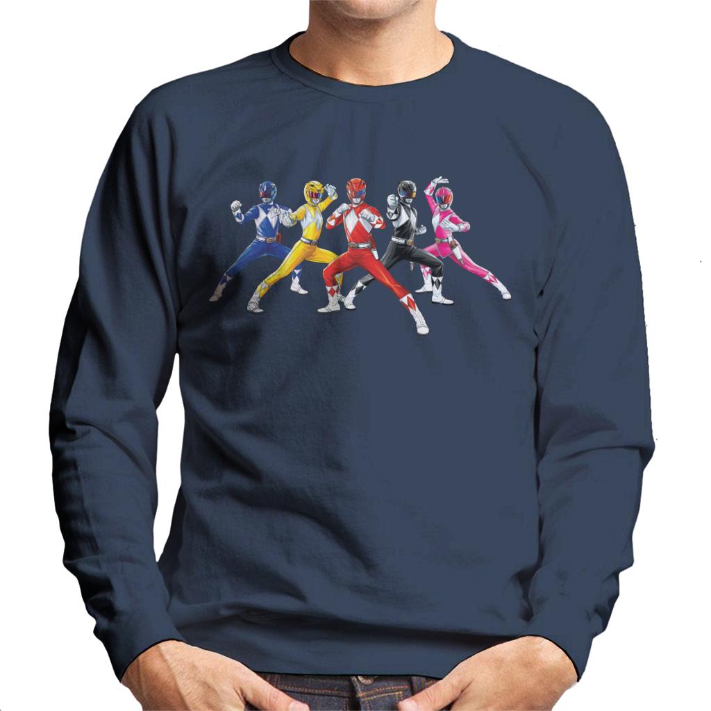 Power Rangers Fighting Pose Men's Sweatshirt-ALL + EVERY