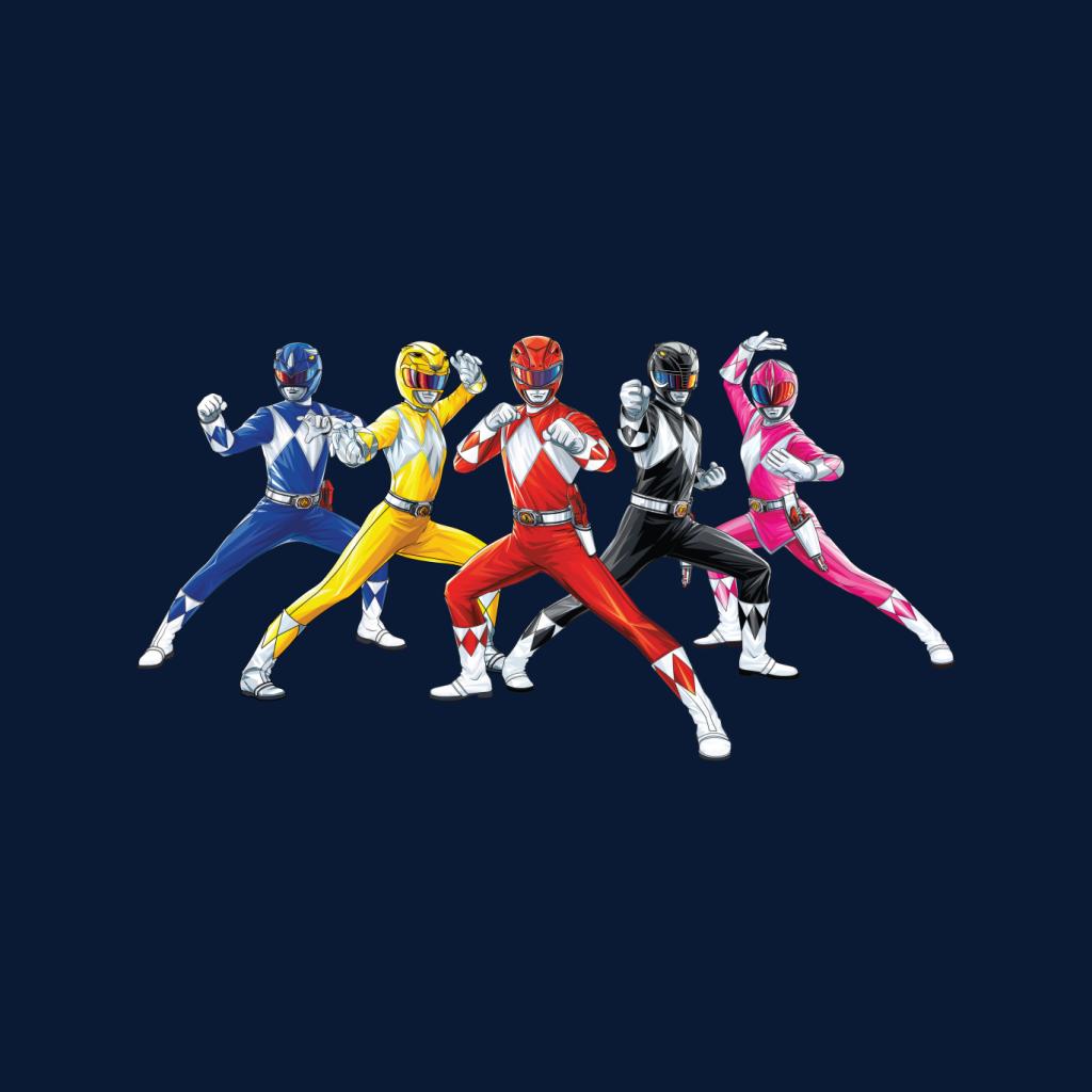 Power Rangers Fighting Pose Men's T-Shirt-ALL + EVERY