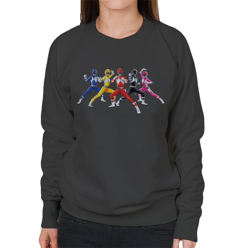 Power Rangers Fighting Pose Women's Sweatshirt-ALL + EVERY