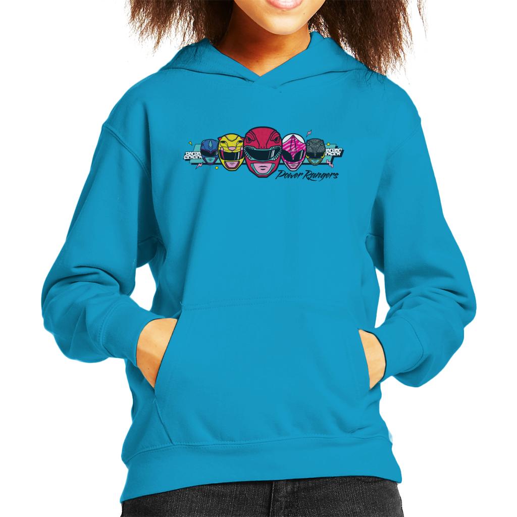 Power Rangers Retro 90s Heads Kid's Hooded Sweatshirt-ALL + EVERY