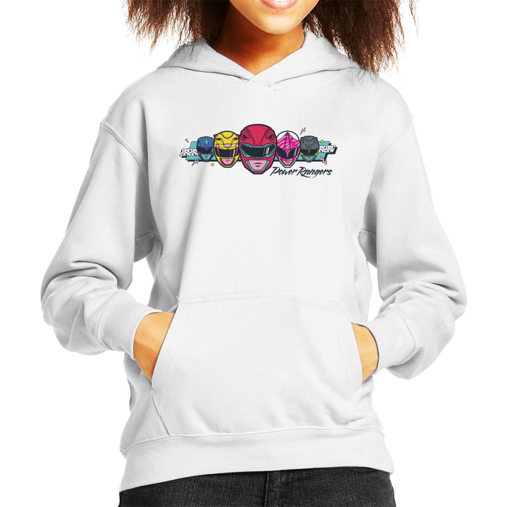 Power Rangers Retro 90s Heads Kid's Hooded Sweatshirt-ALL + EVERY