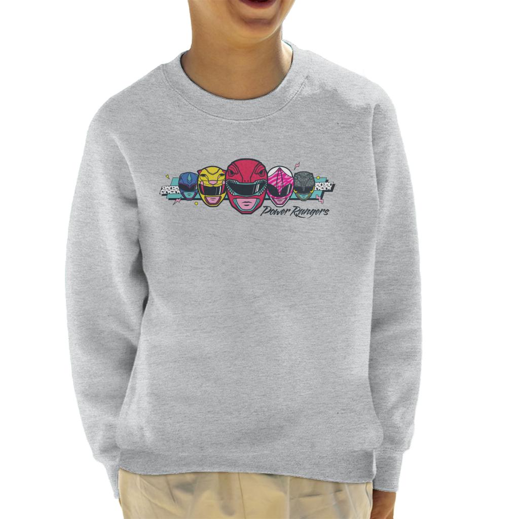 Power Rangers Retro 90s Heads Kid's Sweatshirt-ALL + EVERY