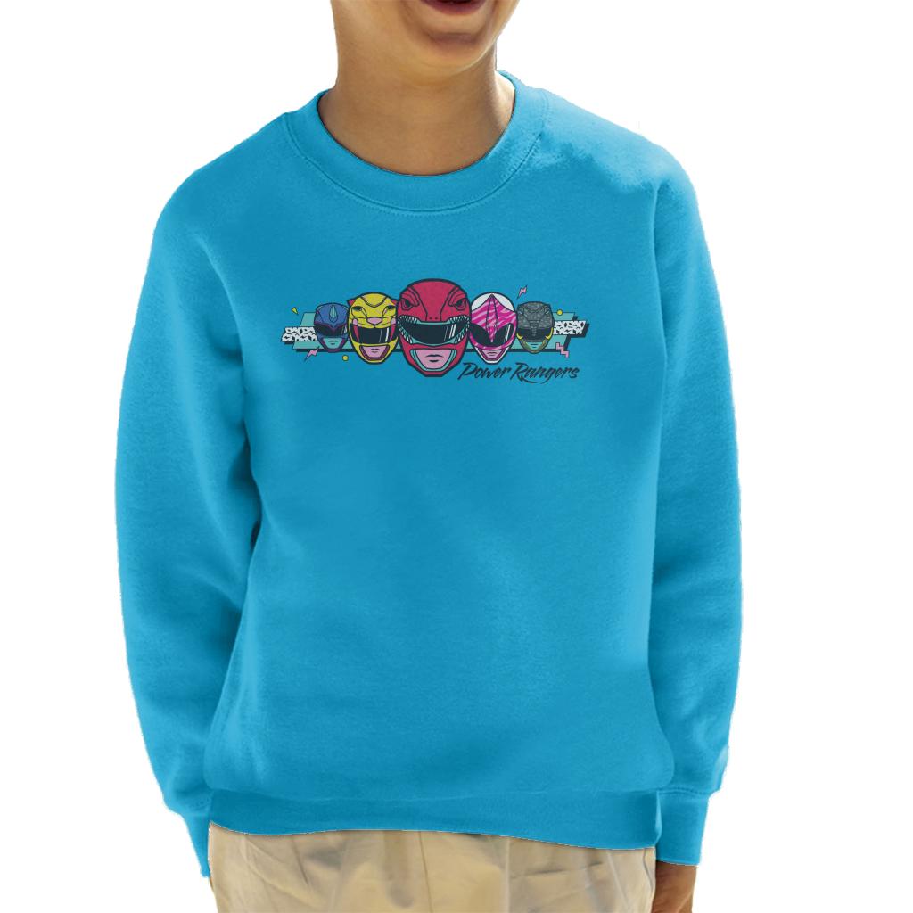 Power Rangers Retro 90s Heads Kid's Sweatshirt-ALL + EVERY