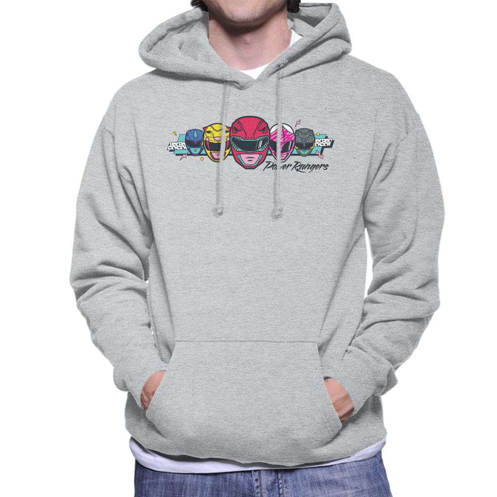 Power Rangers Retro 90s Heads Men's Hooded Sweatshirt-ALL + EVERY