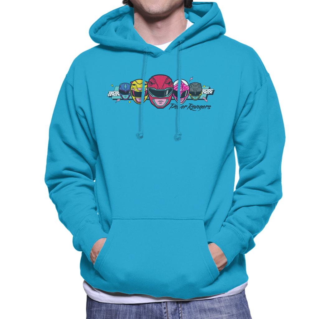 Power Rangers Retro 90s Heads Men's Hooded Sweatshirt-ALL + EVERY