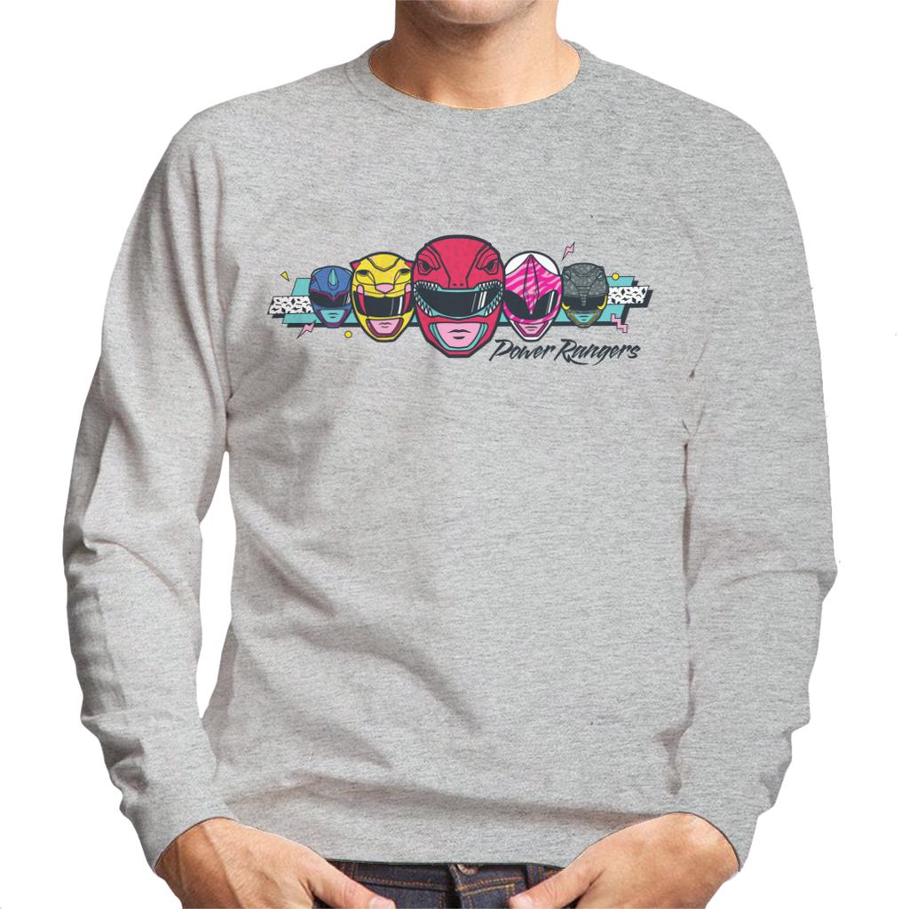 Power Rangers Retro 90s Heads Men's Sweatshirt-ALL + EVERY