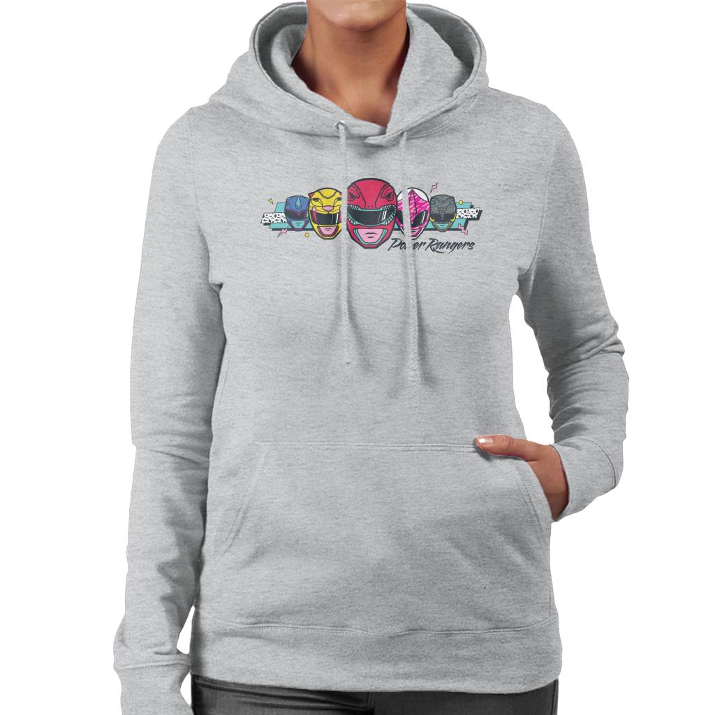 Power Rangers Retro 90s Heads Women's Hooded Sweatshirt-ALL + EVERY