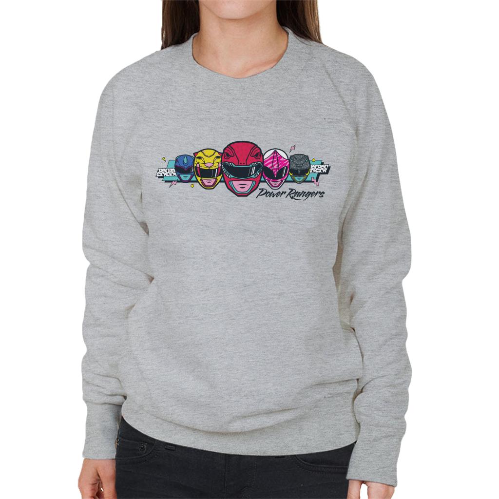 Power Rangers Retro 90s Heads Women's Sweatshirt-ALL + EVERY