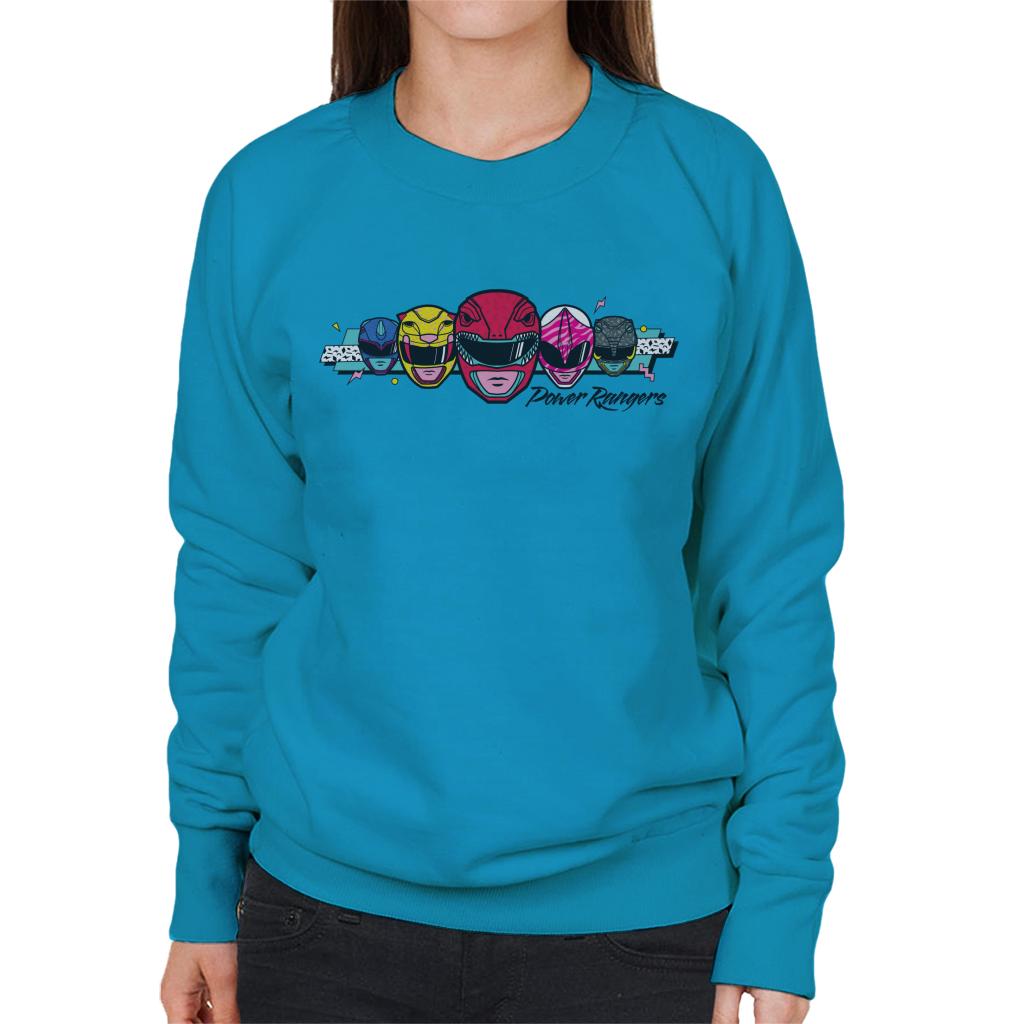 Power Rangers Retro 90s Heads Women's Sweatshirt-ALL + EVERY