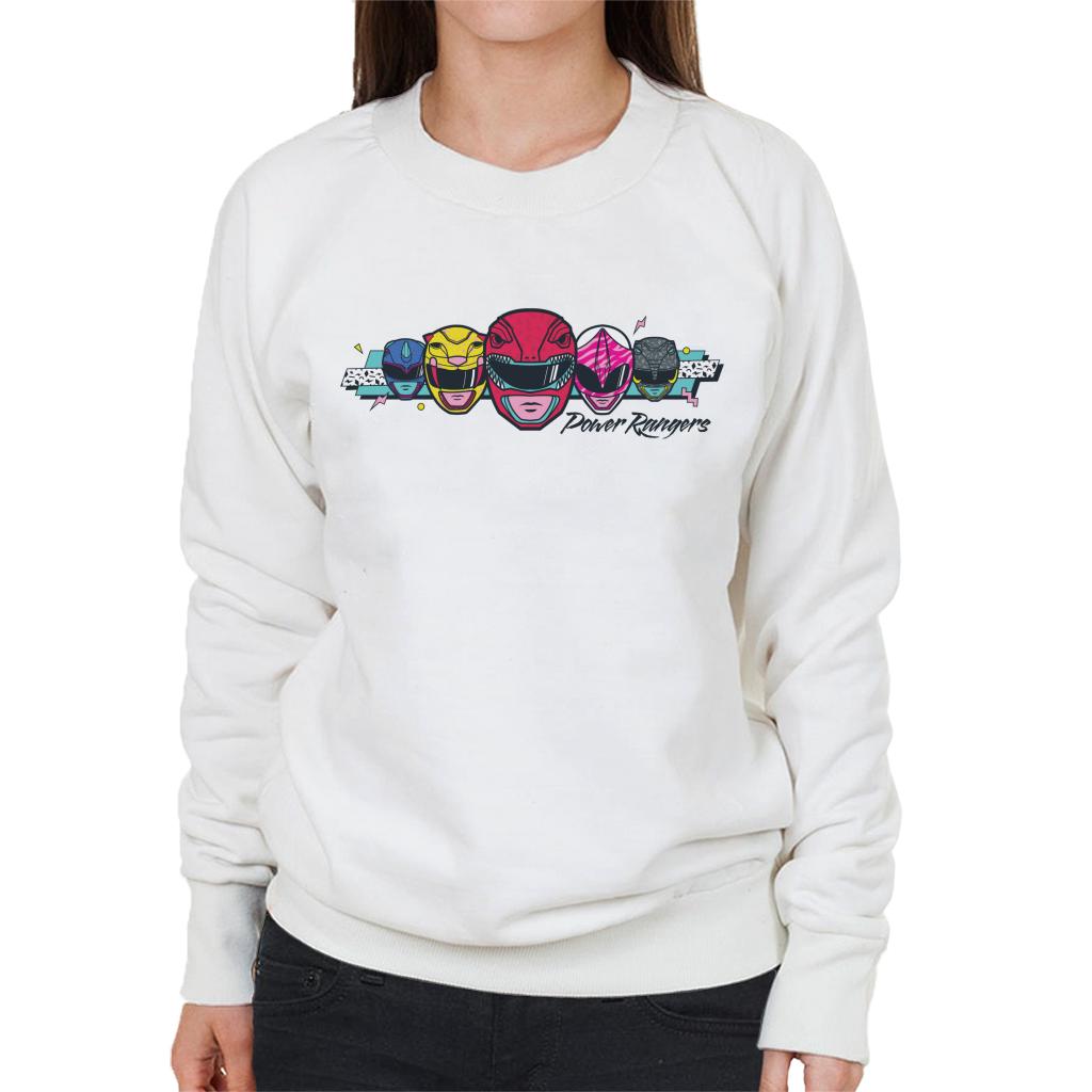 Power Rangers Retro 90s Heads Women's Sweatshirt-ALL + EVERY