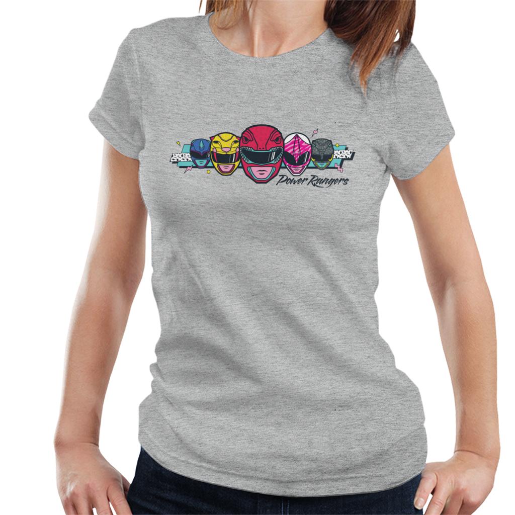 Power Rangers Retro 90s Heads Women's T-Shirt-ALL + EVERY