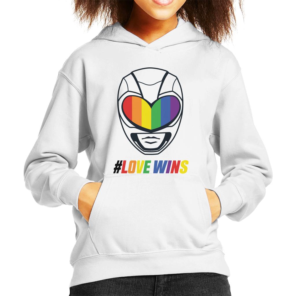 Power Rangers Love Wins Rainbow Visor Kid's Hooded Sweatshirt-ALL + EVERY