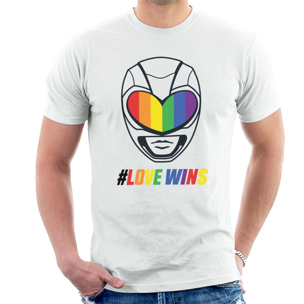 Power Rangers Love Wins Rainbow Visor Men's T-Shirt-ALL + EVERY