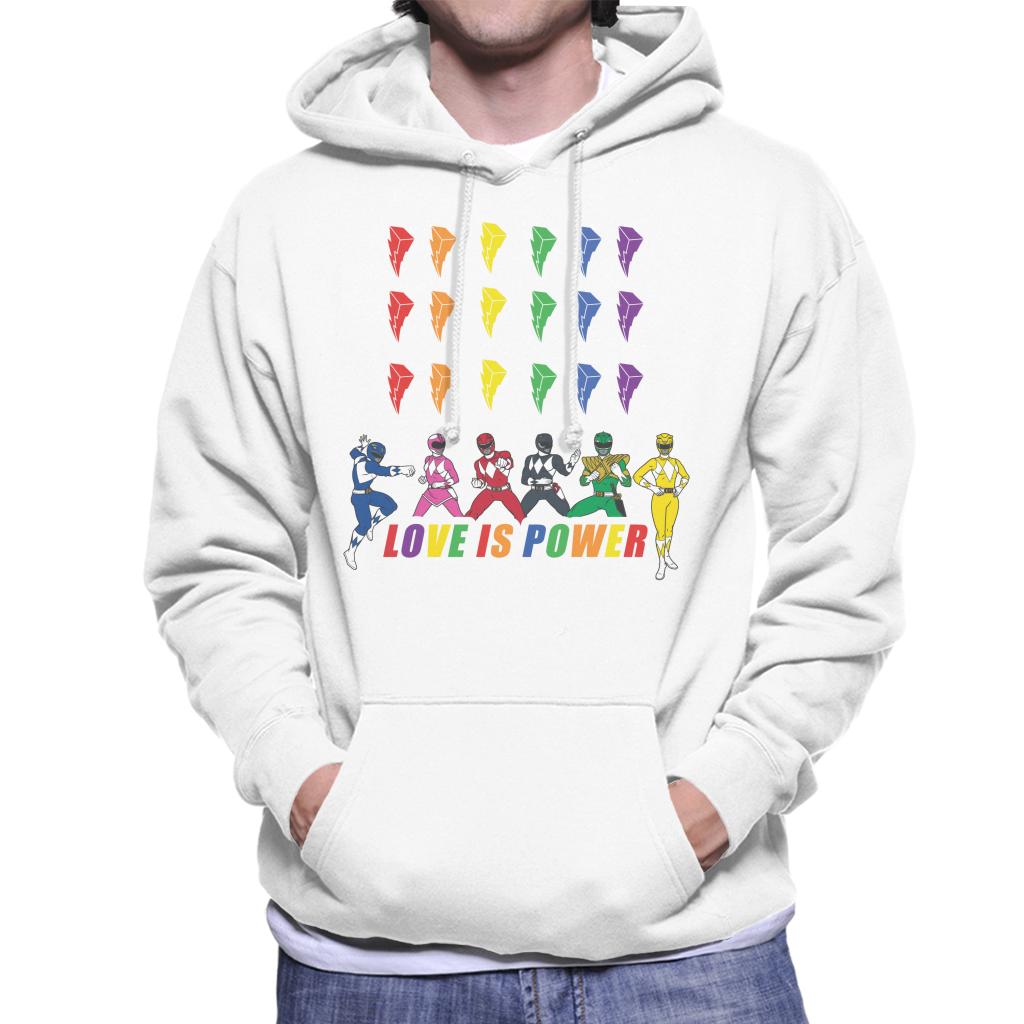 Power Rangers Love Is Power Men's Hooded Sweatshirt-ALL + EVERY