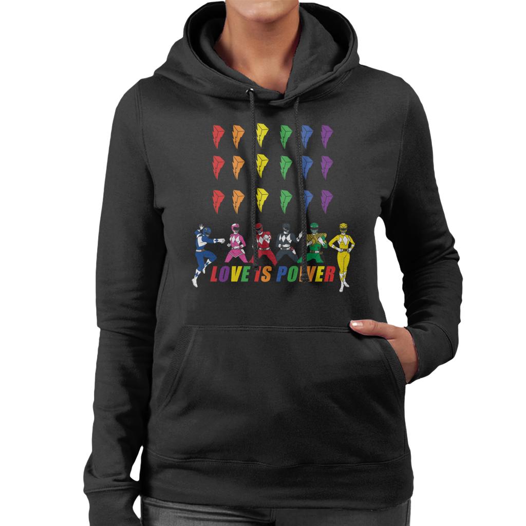 Power Rangers Love Is Power Women's Hooded Sweatshirt-ALL + EVERY