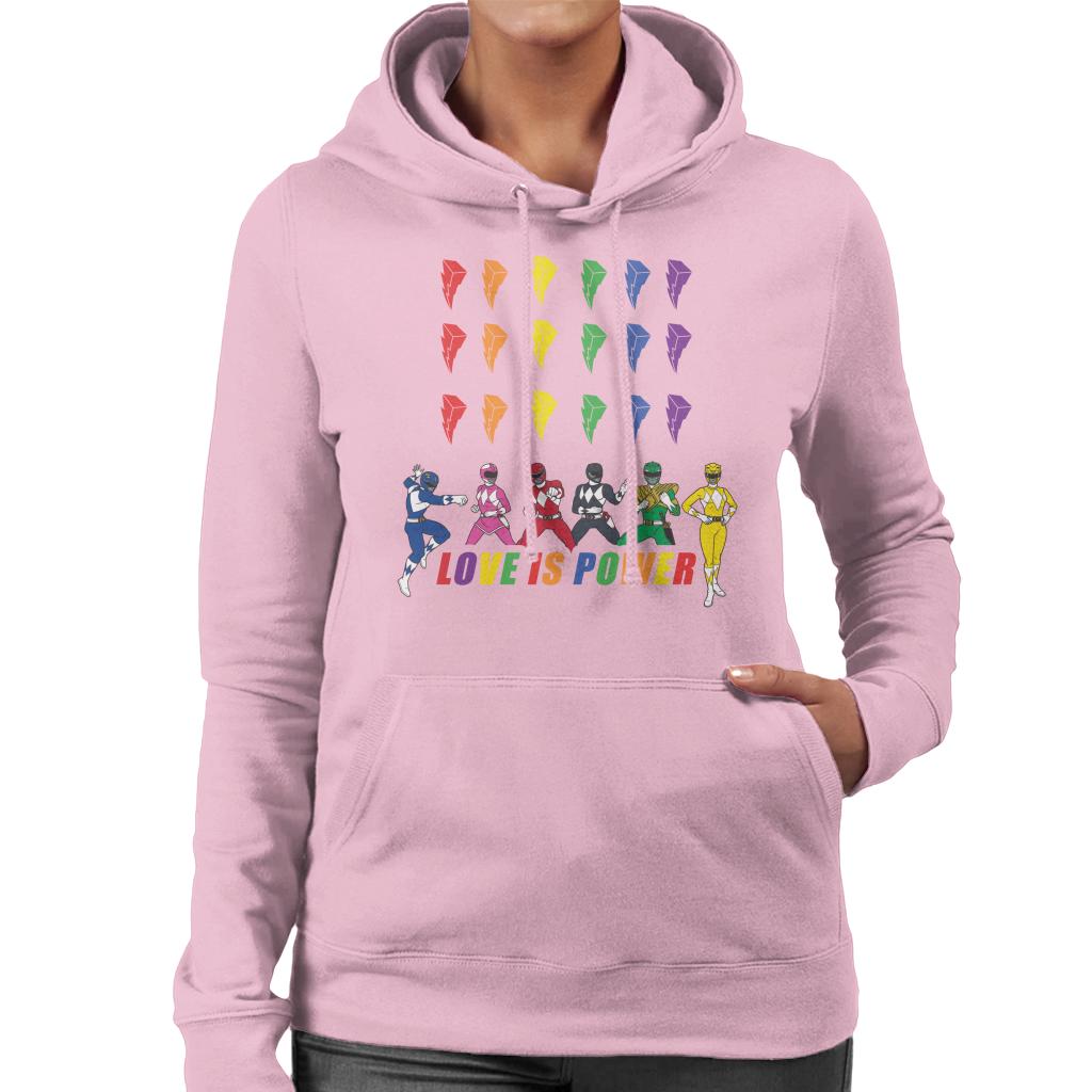 Power Rangers Love Is Power Women's Hooded Sweatshirt-ALL + EVERY