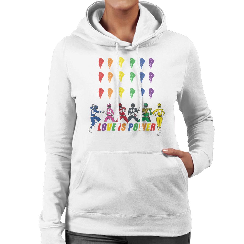 Power Rangers Love Is Power Women's Hooded Sweatshirt-ALL + EVERY