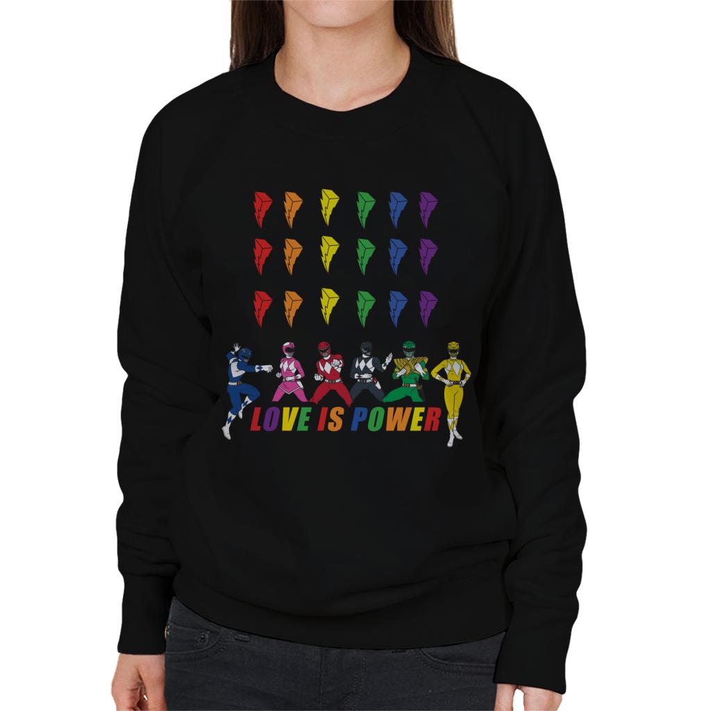 Power Rangers Love Is Power Women's Sweatshirt-ALL + EVERY