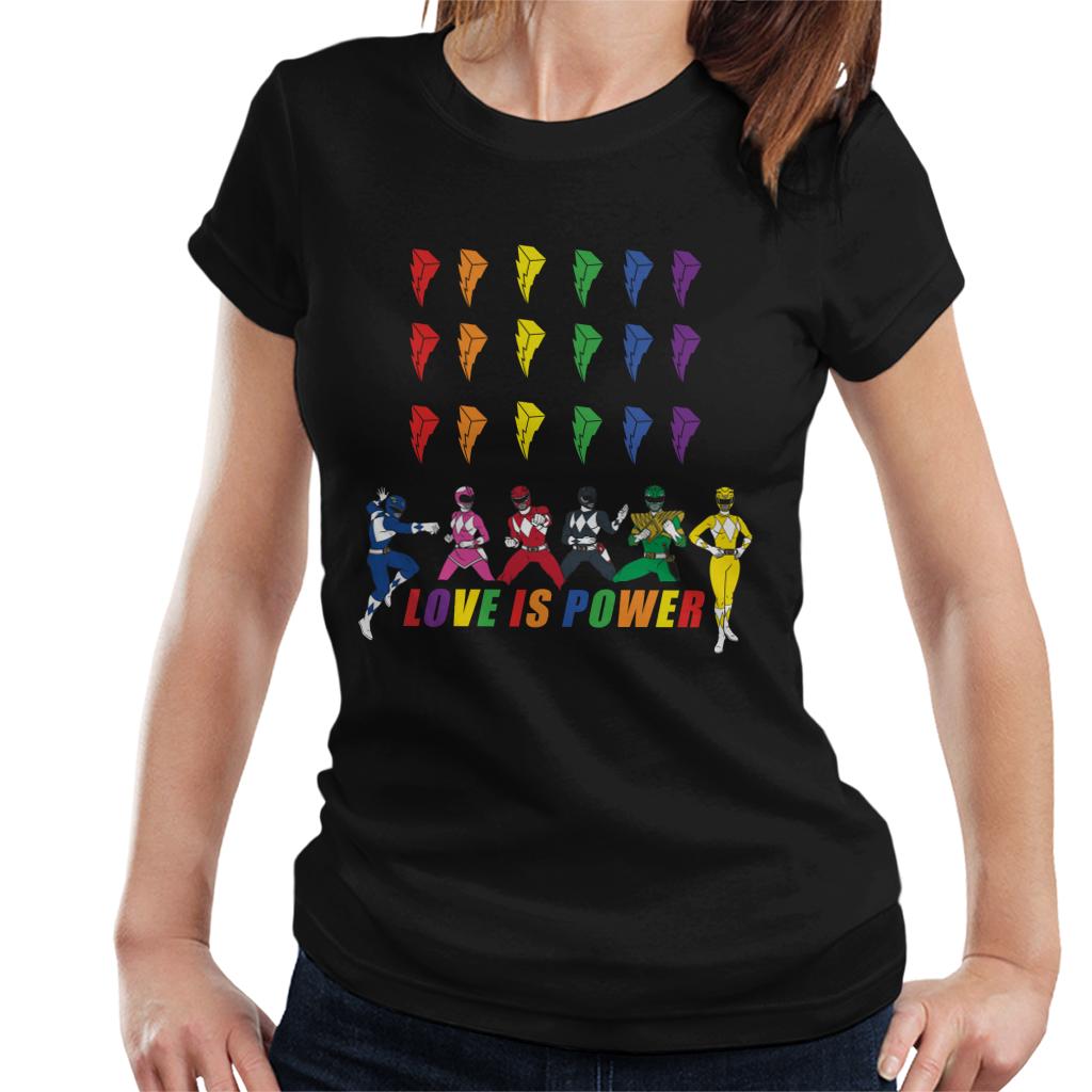 Power Rangers Love Is Power Women's T-Shirt-ALL + EVERY