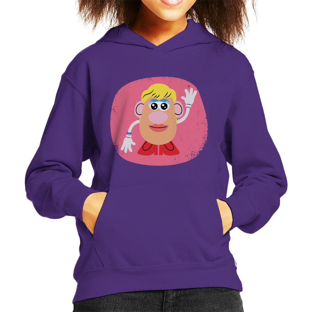 Mrs Potato Head Waving Kid's Hooded Sweatshirt-ALL + EVERY