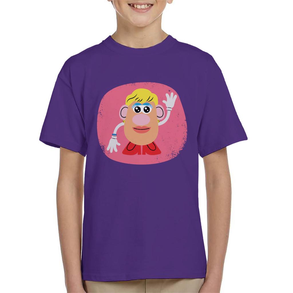 Mrs Potato Head Waving Kid's T-Shirt-ALL + EVERY