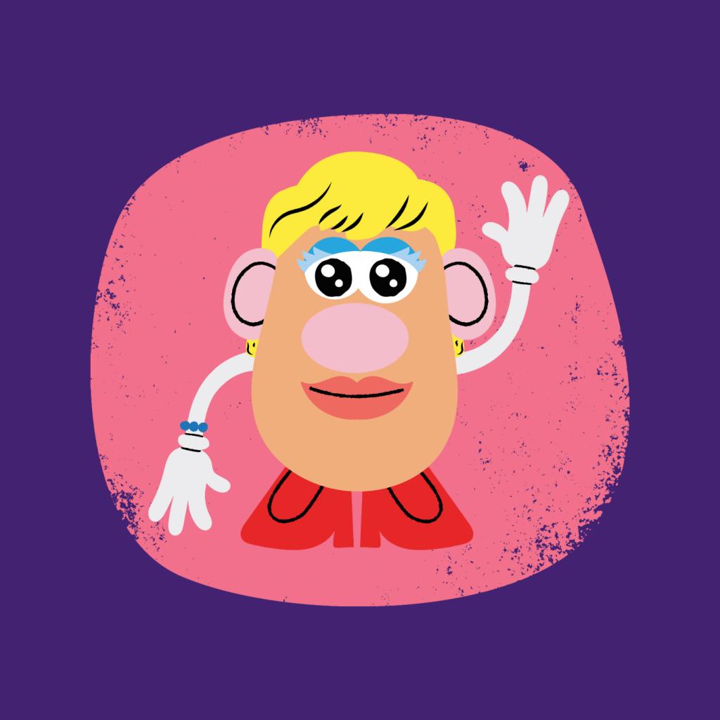 Mrs Potato Head Waving Women's T-Shirt-ALL + EVERY