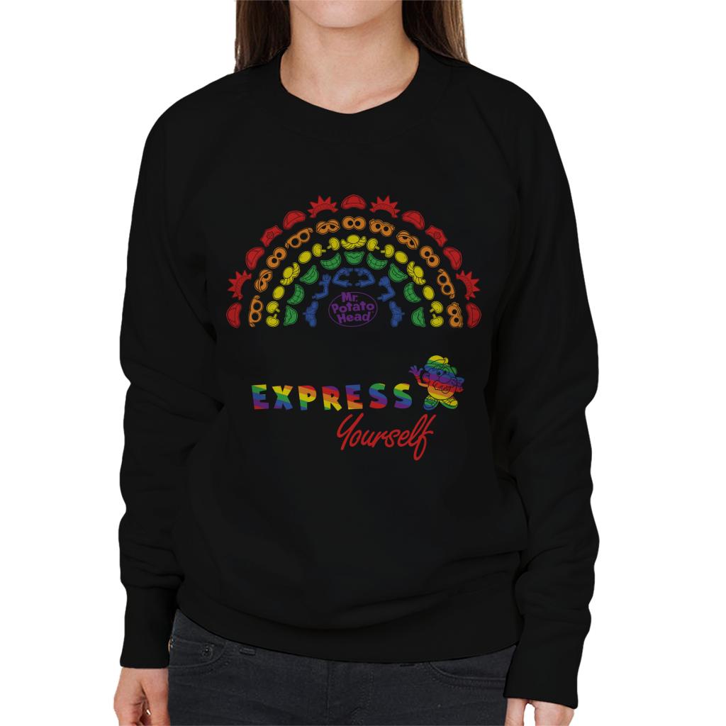 Mr Potato Head Express Yourself Pride Rainbow Women's Sweatshirt-ALL + EVERY