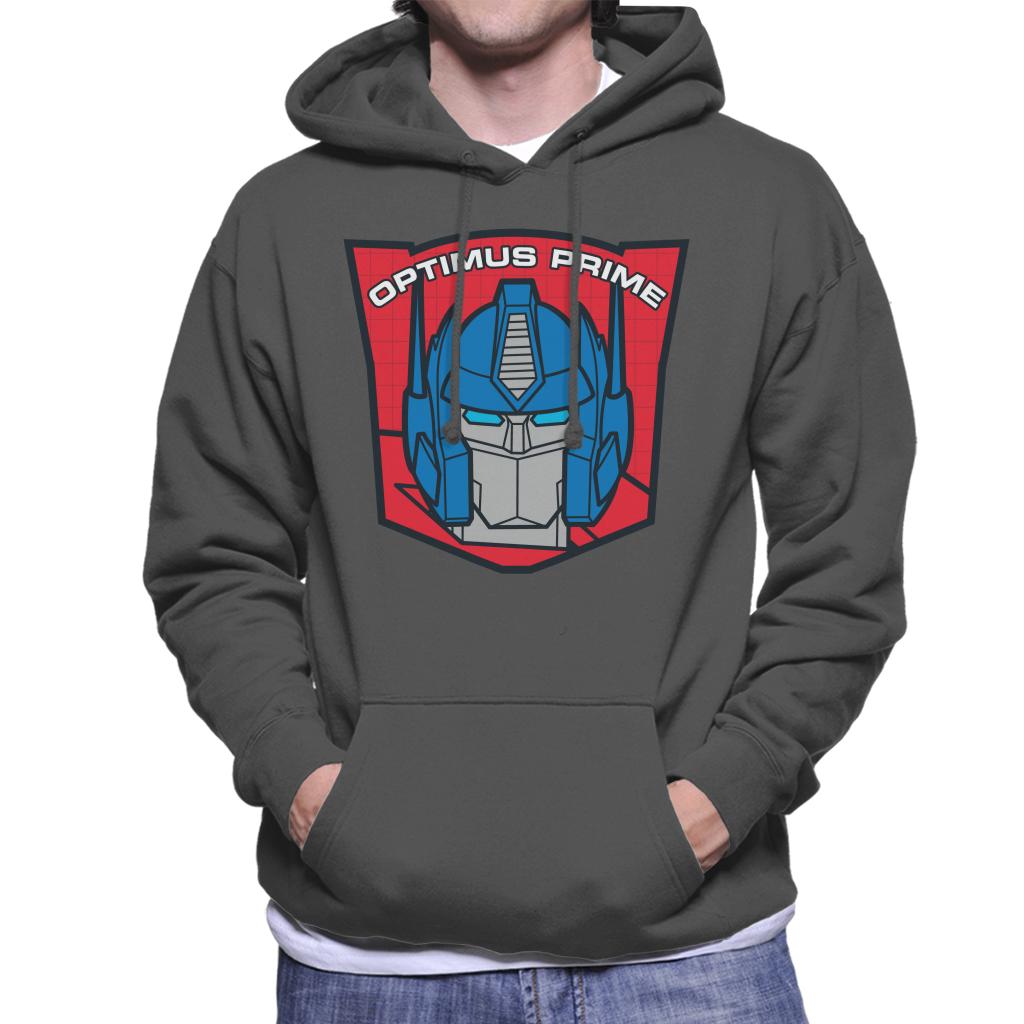 Transformers Optimus Prime Retro Red Badge Men's Hooded Sweatshirt-ALL + EVERY