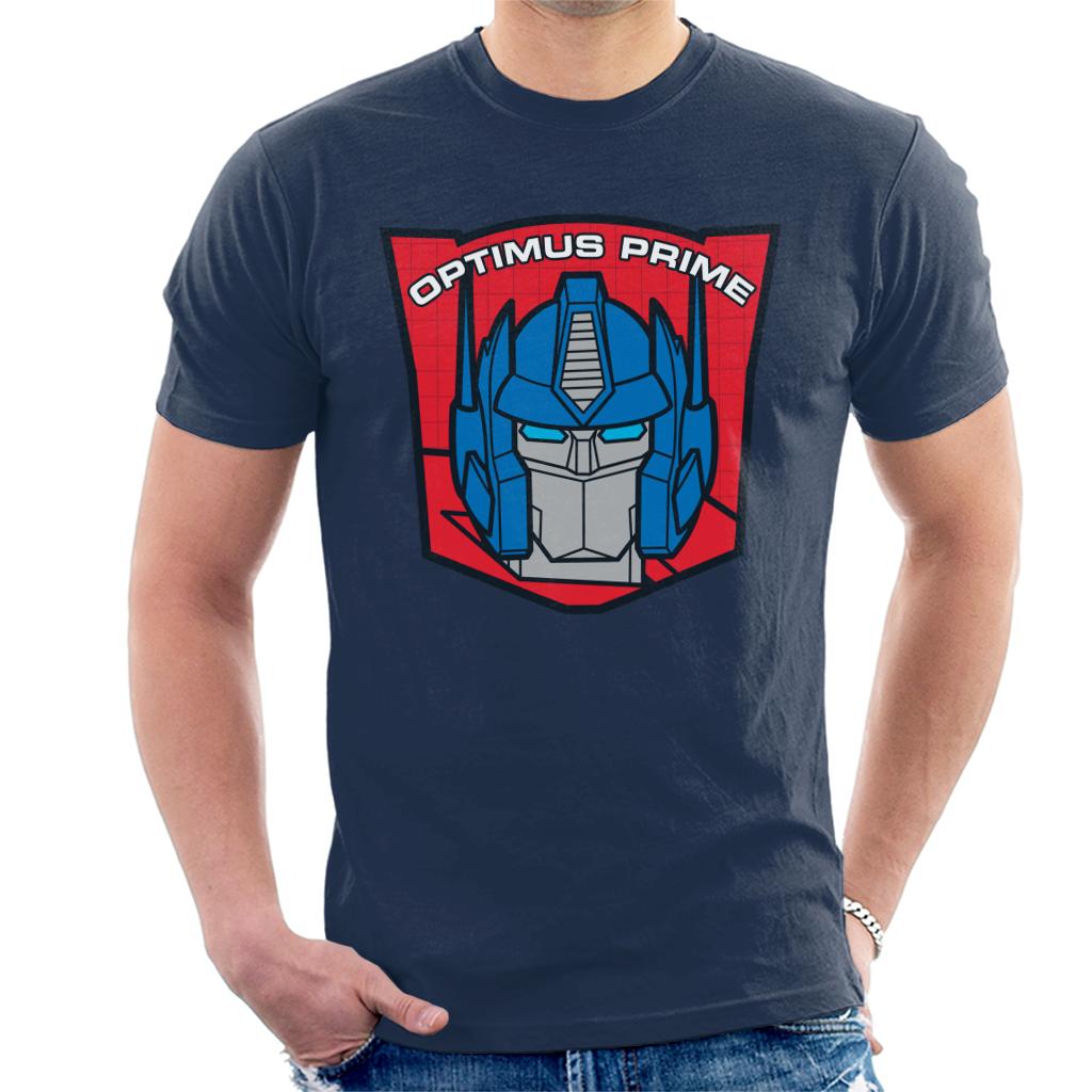 Transformers Optimus Prime Retro Red Badge Men's T-Shirt-ALL + EVERY