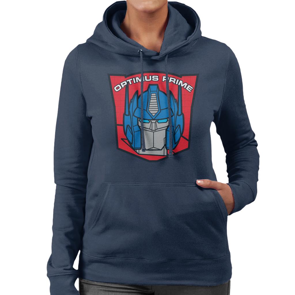 Transformers Optimus Prime Retro Red Badge Women's Hooded Sweatshirt-ALL + EVERY