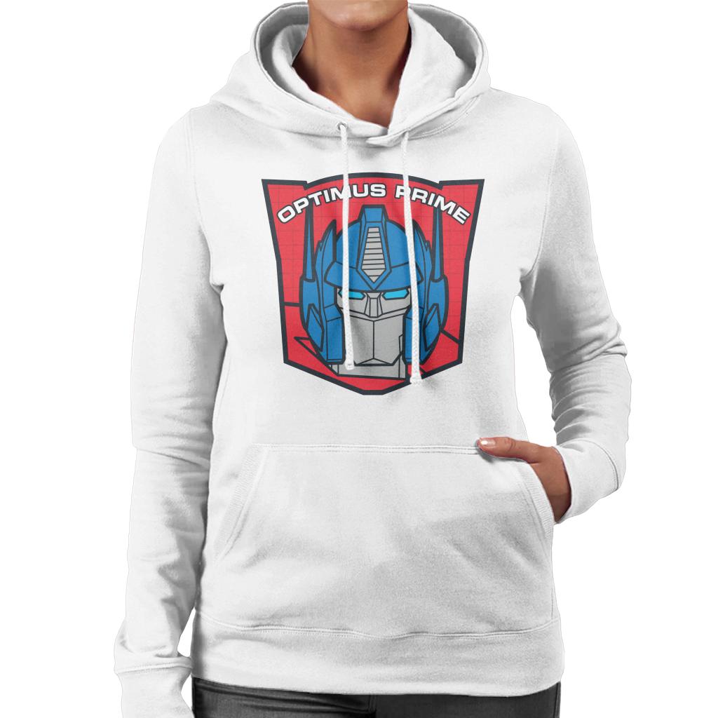 Transformers Optimus Prime Retro Red Badge Women's Hooded Sweatshirt-ALL + EVERY