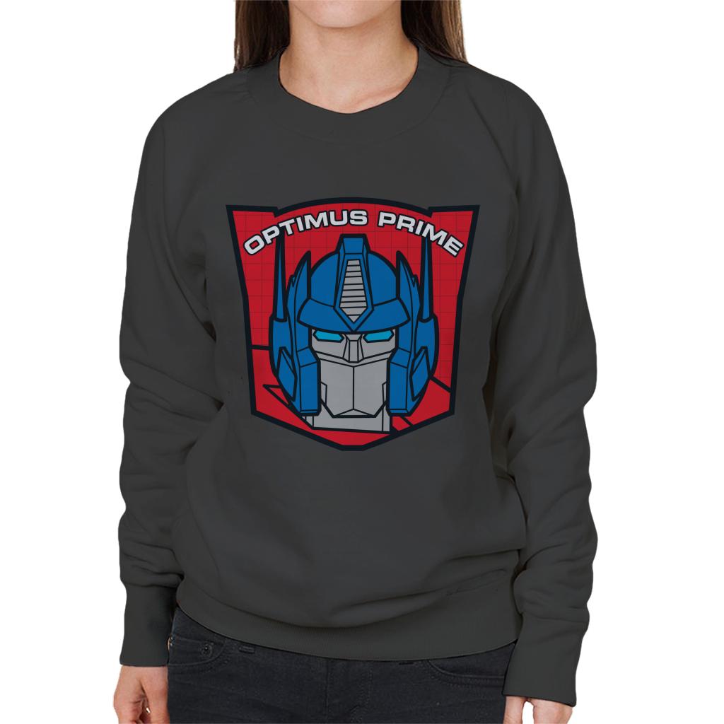 Transformers Optimus Prime Retro Red Badge Women's Sweatshirt-ALL + EVERY