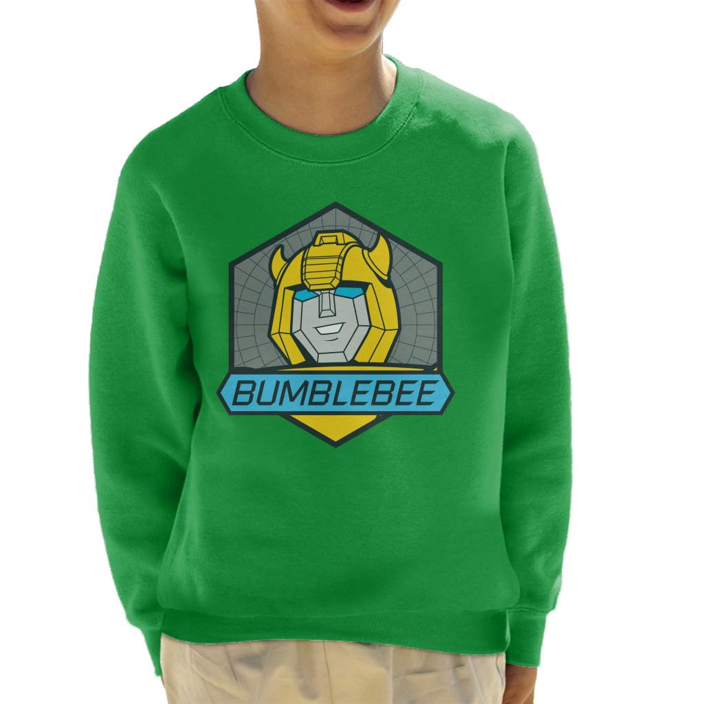 Transformers Bumblebee Blue Eyes Retro Badge Kid's Sweatshirt-ALL + EVERY