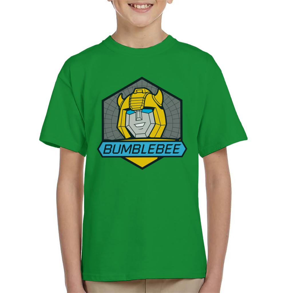 Transformers Bumblebee Blue Eyes Retro Badge Kid's T-Shirt-ALL + EVERY